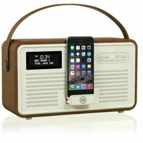 Main Pic - VQ Retro Bluetooth DAB Radio Brown - Deal Mania