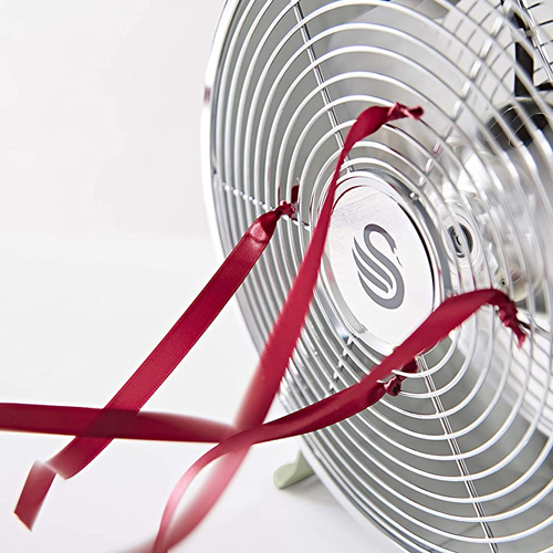 Pic3, Swan SFA12630CN, Retro 8 Inch Floor, Desk Clock Fan, Low Noise, Aluminium