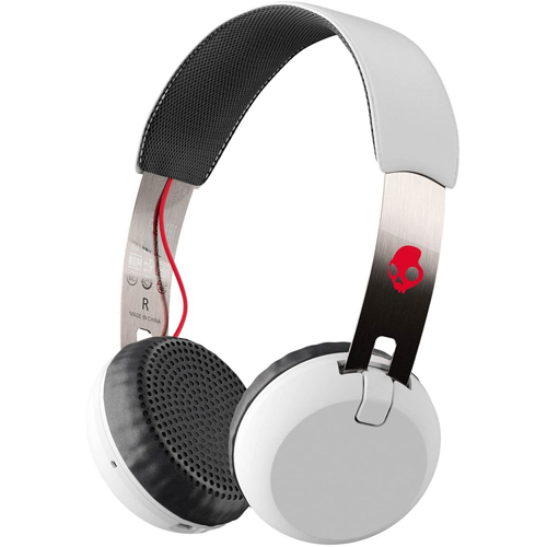 Skullcandy Grind Bluetooth Wireless On-Ear Headphones - WhiteBlackRed - Deal Mania